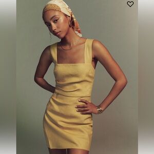 Reformation Kerrigan Linen Dress in Tuscan Sun